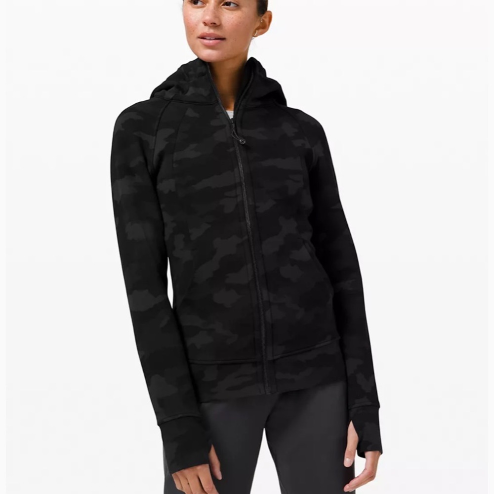 NWT lululemon Scuba Hoodie Black Camo Size 10